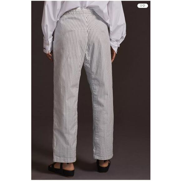 Anthropologie ASKK NY Lazy Jack Pants Striped 2 27 28 29 M Striped Tie Waist - Picture 1 of 9